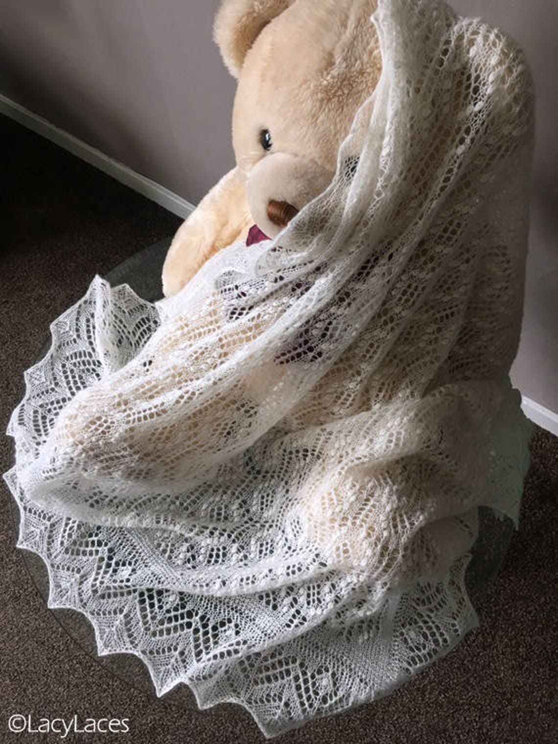 100 Cashmere Natural White Handknitted Baby Blanket/shawl Etsy