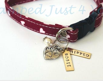 Extra Small Pet Tag, Personalized Dog Collar, Dog tag, Microchipped Tag, Deaf Cat Tag, Deaf Dog Tag,Pet Tags, Breakaway Cat Collar, Teacup