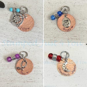 Personalized Horse Bridle Tag: Hand Stamped Copper Charm image 8