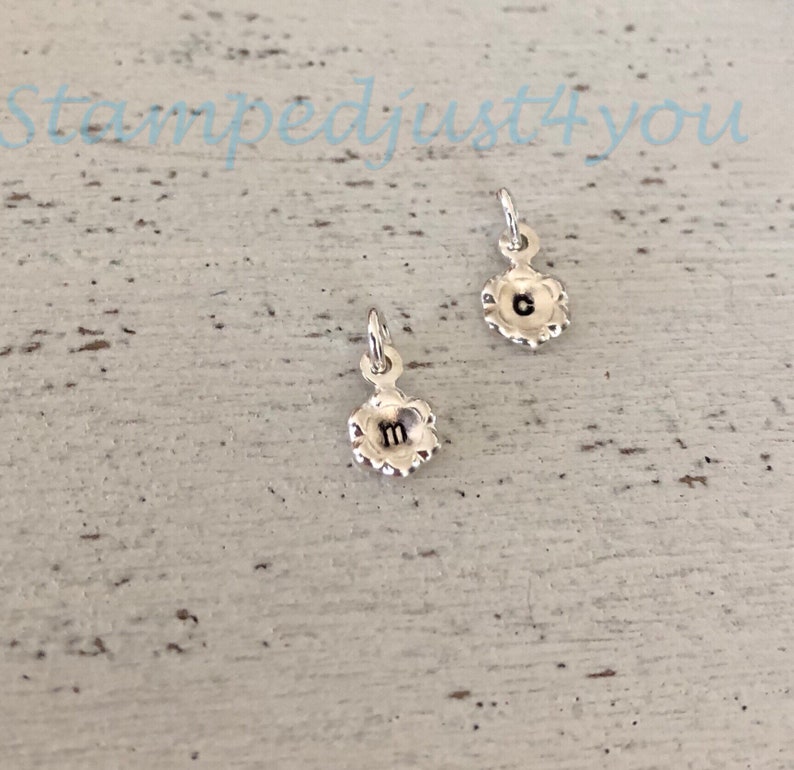 Sterling Silver Initial Flower Charm