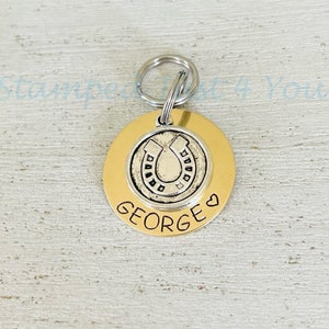 Personalized Brass Bridle Tag: Hand Stamped Horse Charm