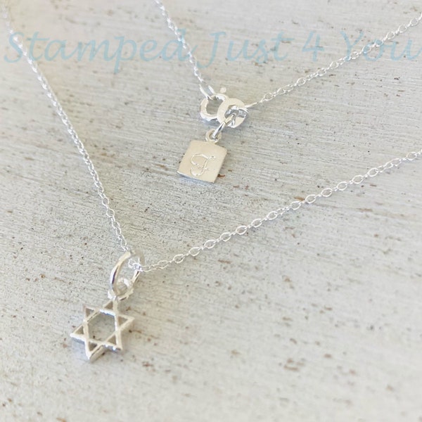 Sterling Silver, Star of David Charm Necklace,  Bat Mitzvah Gift, Bat Mitzvah Jewelry for girls, Hanukkah Gift, Bat Mitzvah Gift for Girls