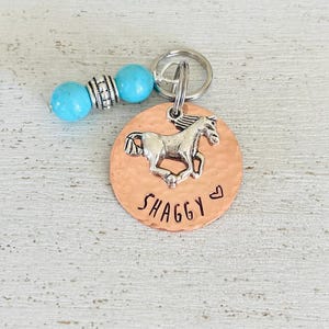 Personalized Horse Bridle Tag: Hand Stamped Copper Charm image 12