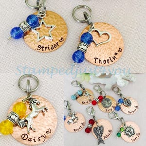 Personalized Horse Bridle Tag: Hand Stamped Copper Charm image 11