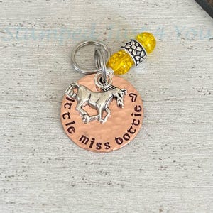 Personalized Horse Bridle Tag: Hand Stamped Copper Charm image 5
