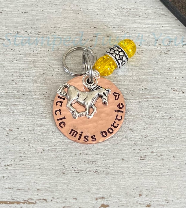 Personalized Horse Bridle Tag: Hand Stamped Copper Charm image 5