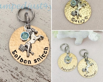 Personalized Hand Stamped Bridle Tag, Horse Charm Keychain