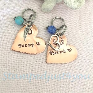 Personalized Copper Heart Bridle Tag: Hand Stamped Horse Charm image 8