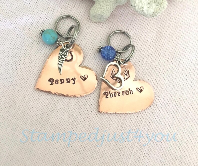 Personalized Copper Heart Bridle Tag: Hand Stamped Horse Charm image 8