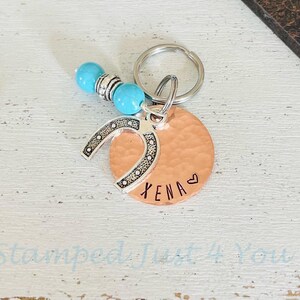 Personalized Horse Bridle Tag: Hand Stamped Copper Charm image 6