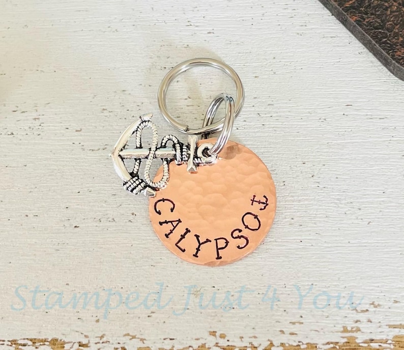 Personalized Horse Bridle Tag: Hand Stamped Copper Charm image 3