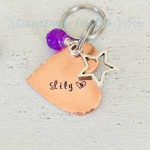 Personalized Copper Heart Bridle Tag: Hand Stamped Horse Charm image 6