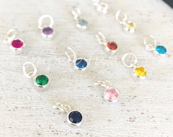 Sterling Silver Swarovski Birthstone Charm: Add-On Jewelry