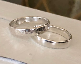 Hand Hammered Stackable Sterling Silver Rings