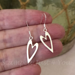 Sterling Silver Heart Earrings, Heat Earrings, Silver Heart Charm, Valentine’s Day Gift, Valentine’s Day Jewelry