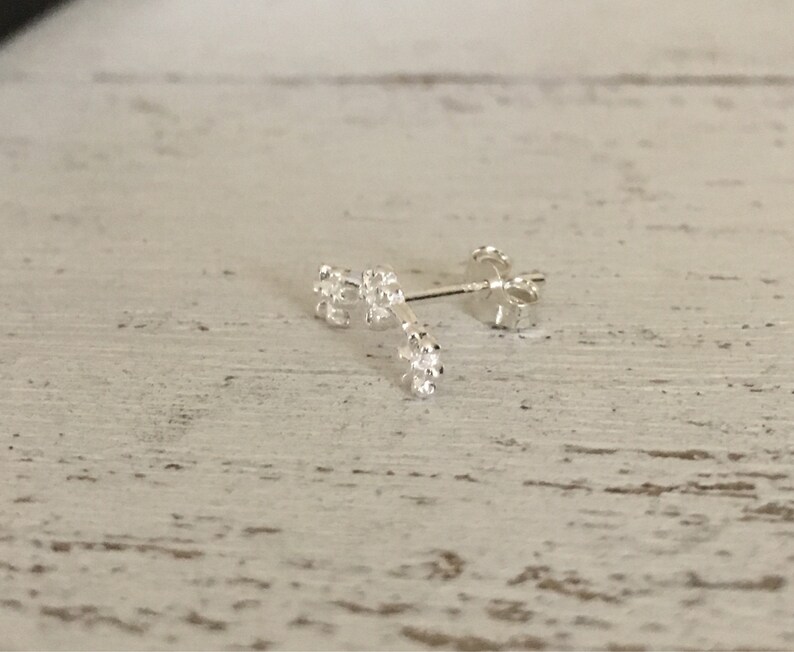 Sterling Daisy Flower Ear Climber Earrings Flower Earrings