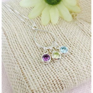 Sterling Silver Mom Gift, Nana Necklace, Family Birthstone Necklace, Step Mom Gift, Blended Family Gift, Mom Jewelry, Mothers Day Jewelry