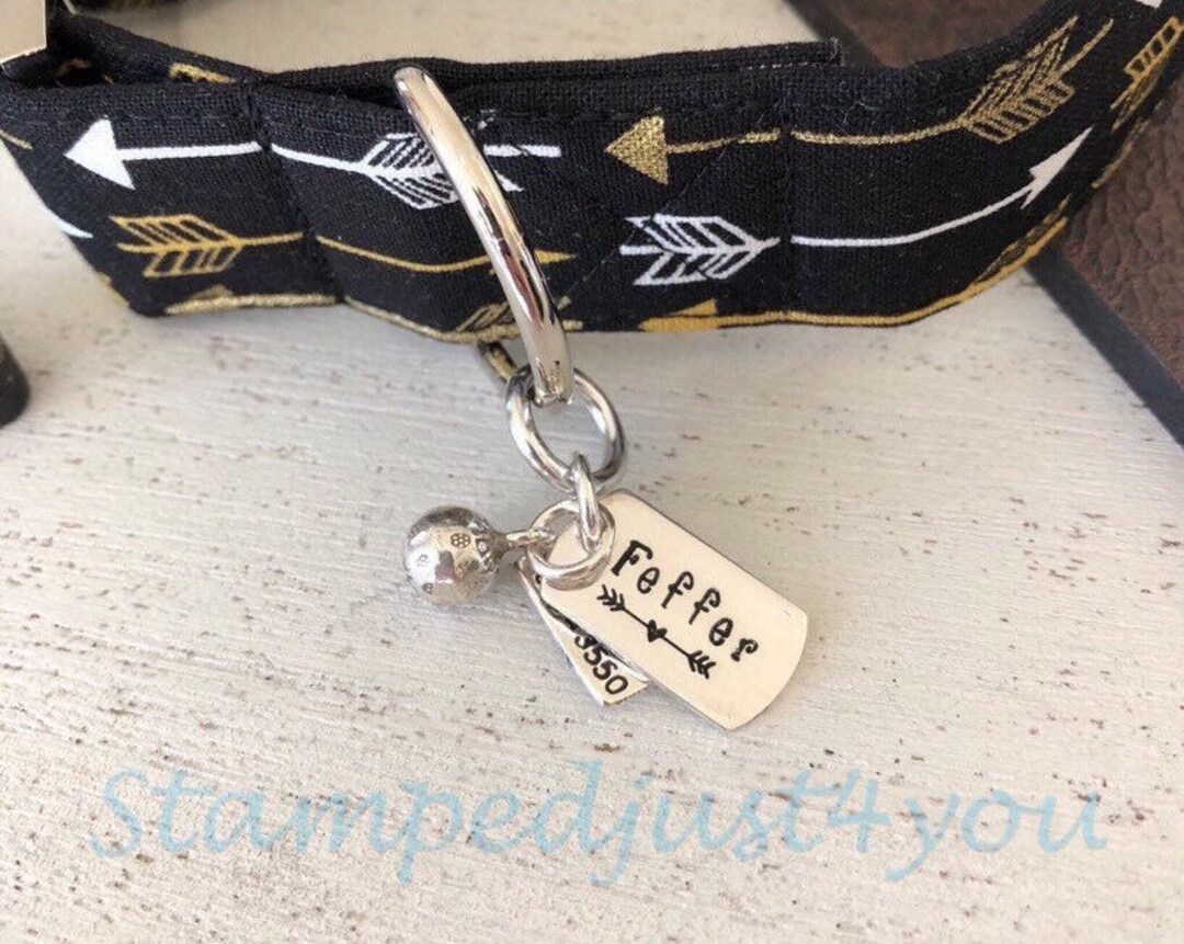 Sterling Silver Small Dog Name Tag, Cat ID Name Tag, Bridle Tag, Pet