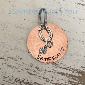 Handstamped Personalized Bridle Tag, Horse Charm, Pony Charm, Pet ID Tags