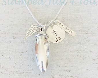 Sterling Silver Urn Necklace: Cremation Jewelry, Loss Remembrance