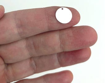 Silver plated round stamping blank, 12 mm