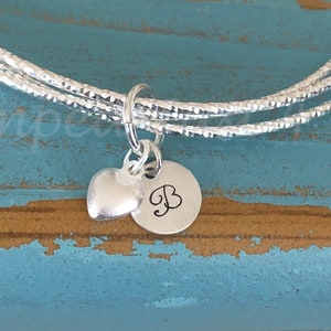 Maid of honor Gift, Sterling silver bangle bracelet, Bridesmaid Gift, Bridesmaid Jewelry, Wedding Party Gift,Sterling  Triple Silver Bangle