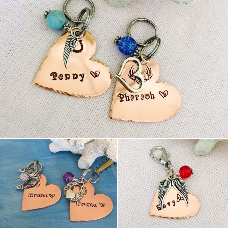 Personalized Copper Heart Bridle Tag: Hand Stamped Horse Charm image 4