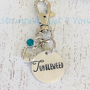 Personalized, Handstamped Bridle Tag, Pet Keychain,  Bridle Charm, Halter Tag, Bridle Tag