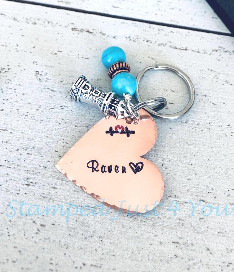Personalized Copper Heart Bridle Tag: Hand Stamped Horse Charm image 9