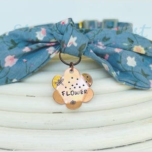 Cat Tag, Small Dog ID Tag, Bridle Tag, Halter Tag, Cat Collar, Dog Collar, Pet ID Tags, Dog Collar, breakaway Bunny Bow cat Collar