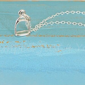 Sterling Silver Stirrup Necklace: Horse Lover Gift, Birthstone Option