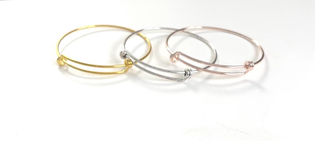Adjustable Gold Bangle, Rose Gold Bangle, Antique Silver Bangle, Silver ...