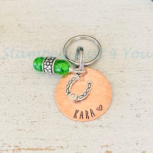 Personalized Horse Bridle Tag: Hand Stamped Copper Charm image 4
