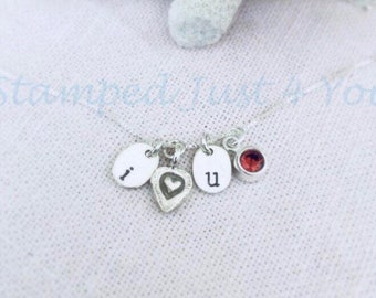 Sterling Silver I Love You Necklace, Personalized Necklace, Valentines Day Gift, Mothers Day Jewelry, Mothers Day Gift, quarantine gift