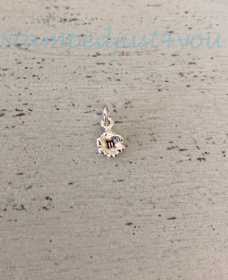 Sterling Silver Initial Flower Charm