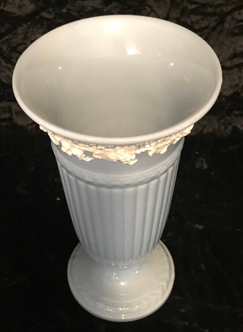 Victorian Wedgwood Embossed Queensware Vase Made In England Etsy