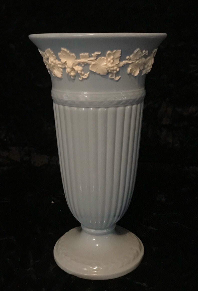 Victorian Wedgwood Embossed Queensware Vase Made In England Etsy