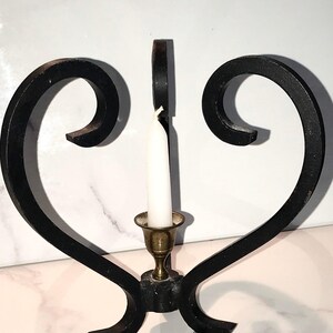Wrought Iron Candle Holder Vintage Handmade with Primitive Rustic Design image 5