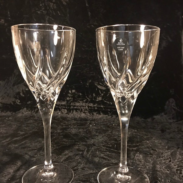 Elegant Wedding Reception New Royal Doulton 24% Leaded Crystal Toasting Stemware Champagne Toast