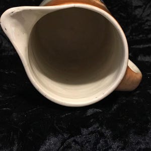 Glazed Stoneware Pitcher Antique Pottery Tankard Jug Featuring 3-D Raised Figures Design image 9
