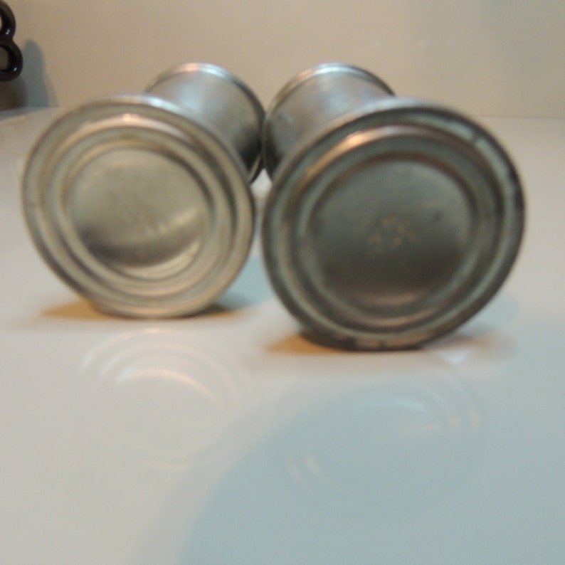Pewter Tableware Salt and Pepper Set for Rustic Style Home WEB Pewter Weighted