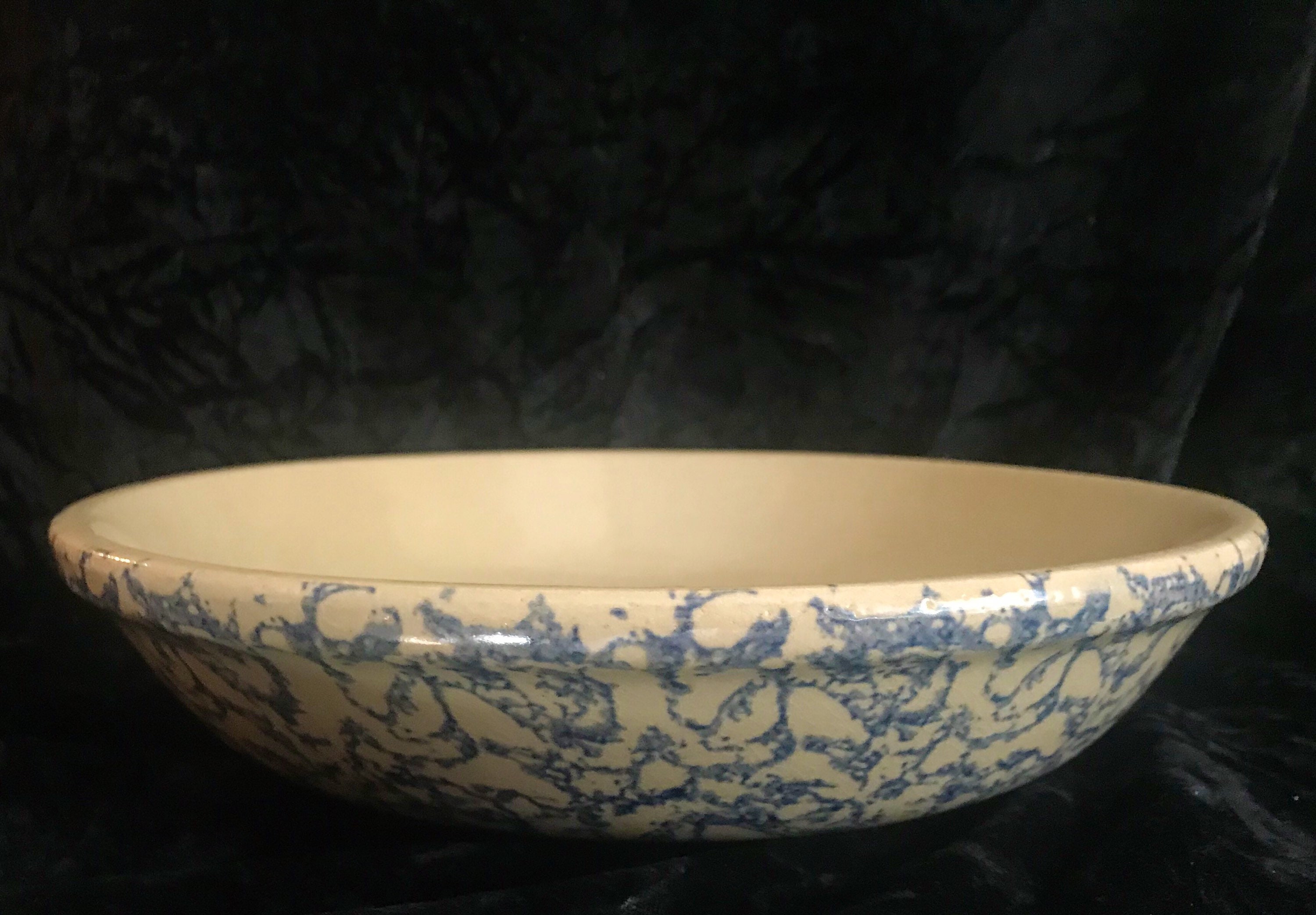 RosevilleOhioBlueSpongewarepottery SplatterWare12 Etsy