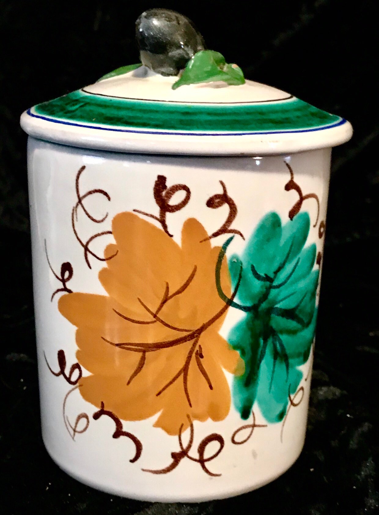 Antique Italian Condiment Jar With Lid and Place for Spoon Etsy