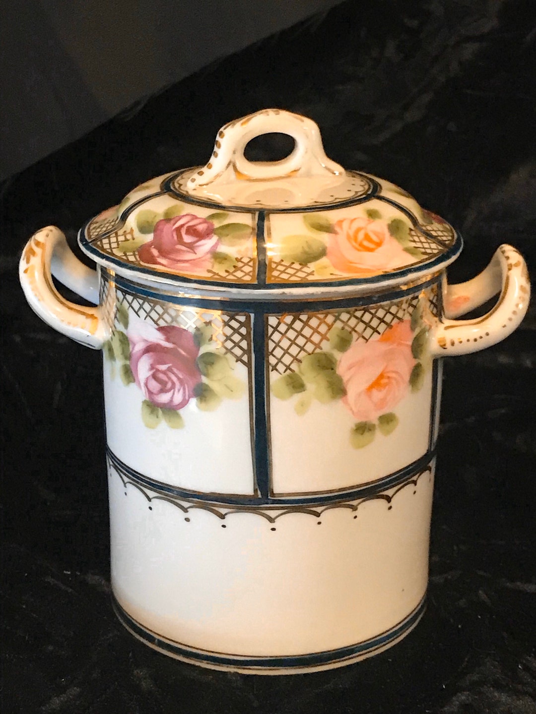 Condensedmilkantiquecontainerserving Dish 2 Pieces Made by Nippon