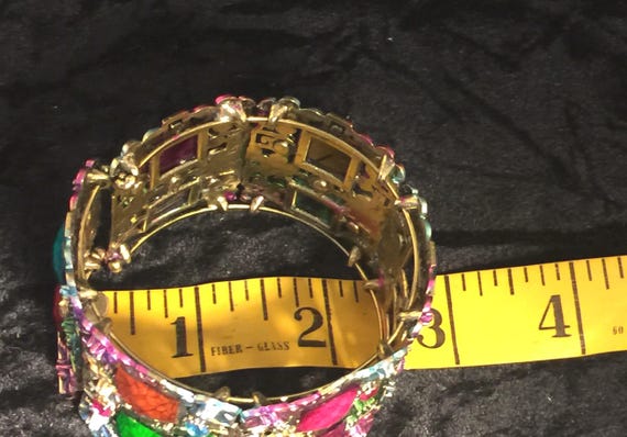 Statement Wrap Bangle Bracelet: Raised Multicolor… - image 2