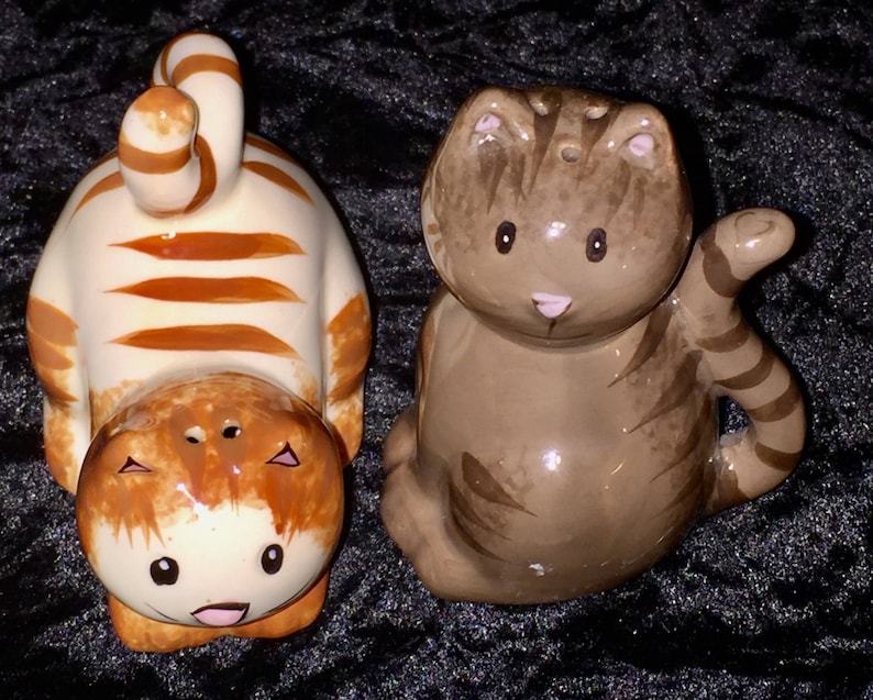 Salt and Pepper Shaker Set Patchwork Puppy and Patched up Kitty Set