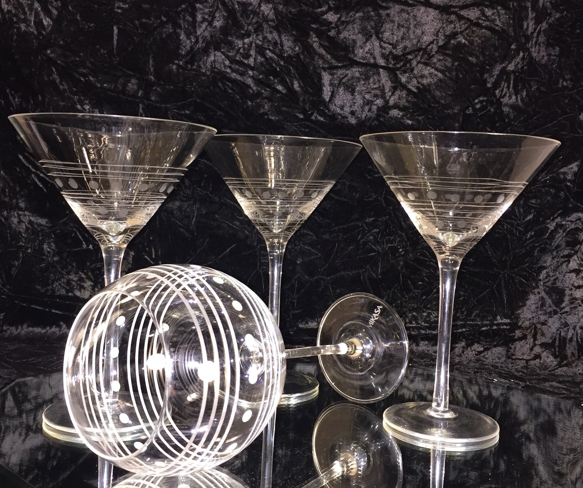 Mikasa Crystal Stemware Three Martini Glasses One Red Wine Etsy