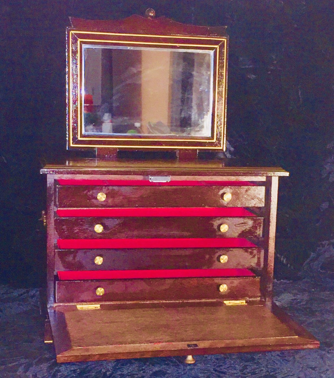 Vintage Japanese Musical Jewelry Box With Carved Wooden Etsy