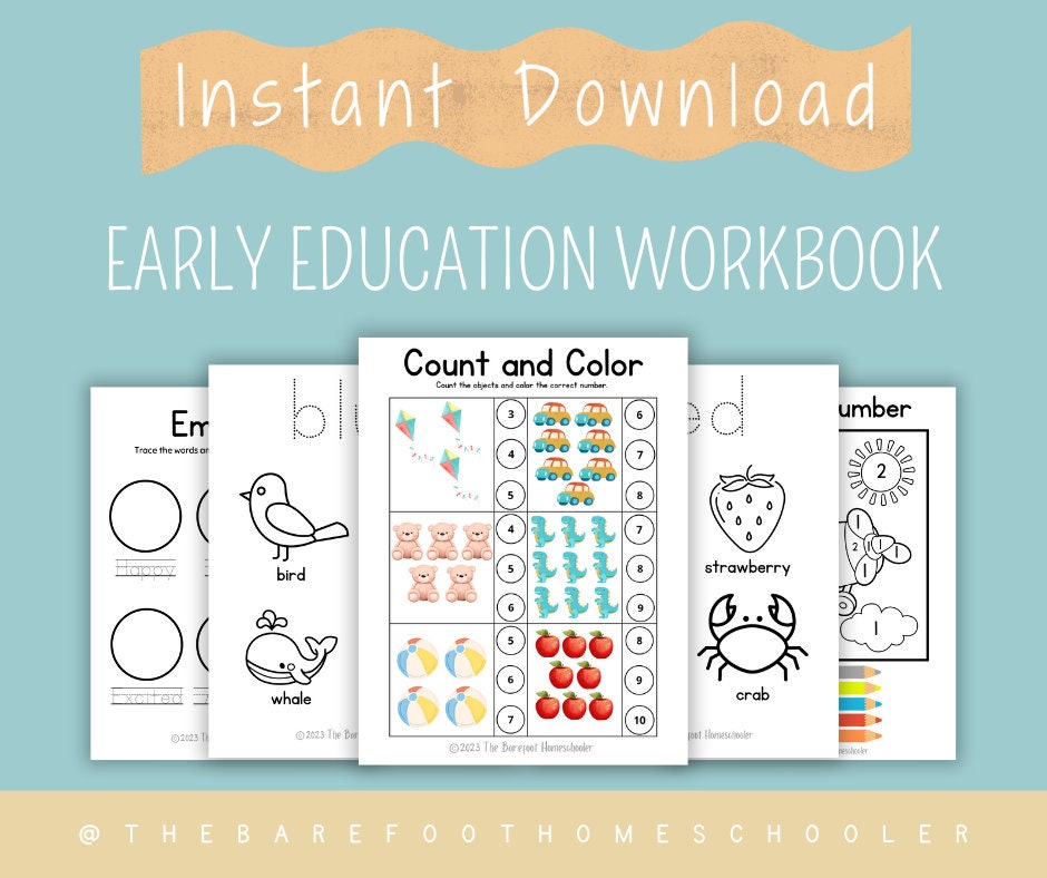 Elementary Workbook Examples Early Elementary Workbook - Etsy