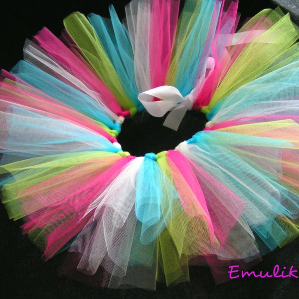 Arc-en-ciel licorne tutu jupe tulle mariage fleur fille nouveau-né photo prop